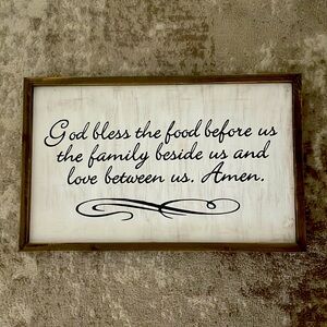 Sign for eating area God bless…